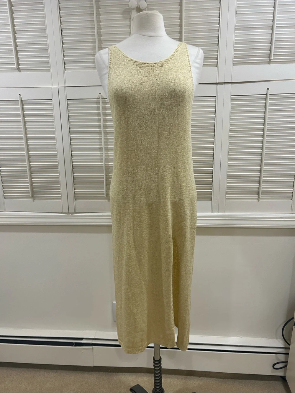Light Yellow Knit Tank Dress - Women